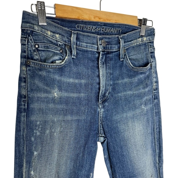 Citizens of Humanity Rocket High Rise Skinny Distressed Denim Blue Jeans Size 28 - Picture 5 of 9